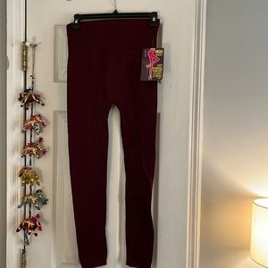 Brand new with tags high waist burgundy leggings